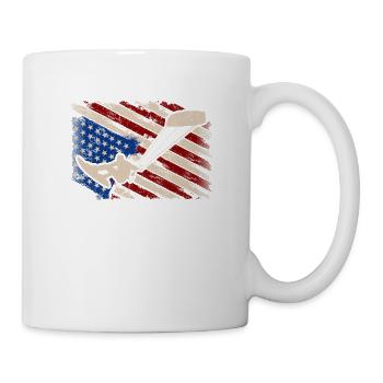 USA Flagge Kitesurfen Kiteboarding Kitesurf - Tasse - Weiß - Rechts