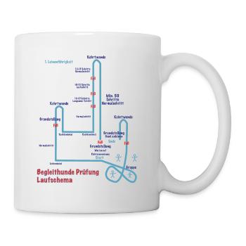 Begleit Hunde Laufschema - Tasse - Weiß - Rechts