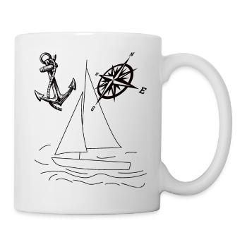 Dériveur à voile aquatique - Mug blanc - blanc - Droite