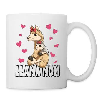 Lama Mama Muttertag Mom Mutter Alpaka - Tasse - Weiß - Rechts