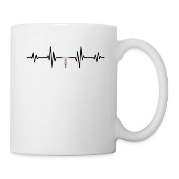 Mountainbike Heartbeat Line MTB Fahrrad fahren - Tasse - Weiß - Rechts