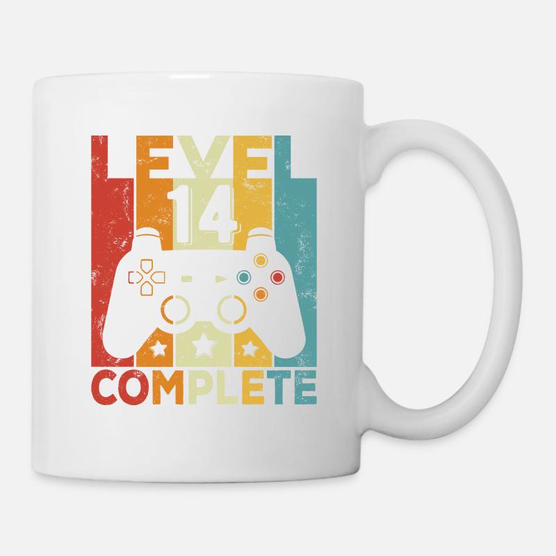 Level 14 Complete 14 Geburtstag Junge Mädchen - Tasse - Weiß