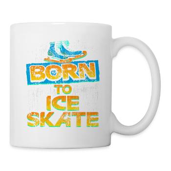 Vintage Born To Ice Skate Cool Skating T-Shirt - Mug blanc - blanc - Droite