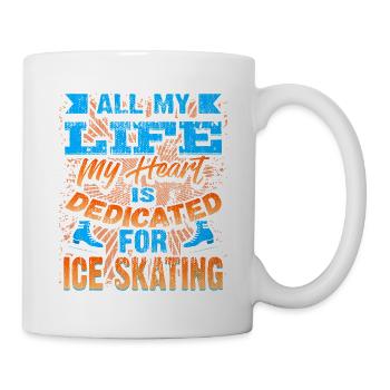 My Heart Is Dedicated For Ice Skating T-Shirt - Tasse - Weiß - Rechts