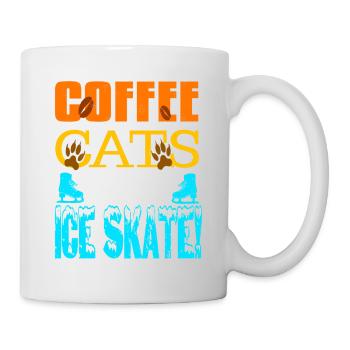 Coffee Cats Ice Skate! Awesome Ice Skating Tee - Tasse - Weiß - Rechts