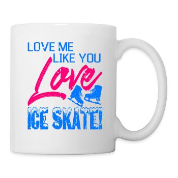 Aimez-moi comme vous aimez le patin à glace! Drôle de T-Shirt - Mug blanc - blanc - Droite