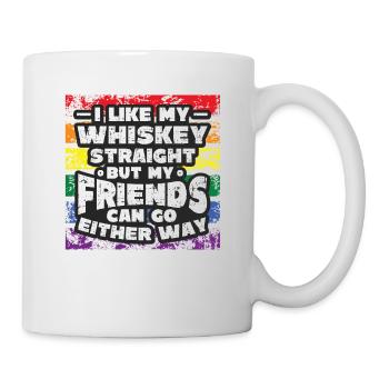Likes my whiskey straight, I support LGBT. - Mug - white - Right