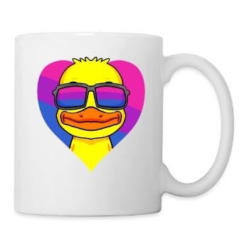 Bisexuell Ente Bisexualität Herz Geschenk - Tasse - Weiß - Rechts