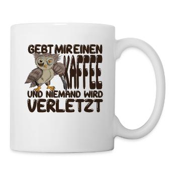 Eule Barista Lebensretter Kaffee Coffee Cappuccino - Tasse - Weiß - Rechts