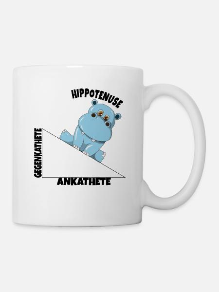 Mathe Hippotenuse Winkelfunktion Hypotenuse Hippo - Tasse - Weiß