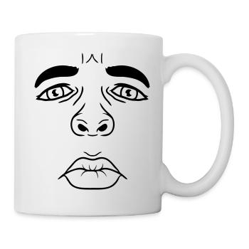 Unglücklicher Mann trauriges Gesicht - Tasse - Weiß - Rechts