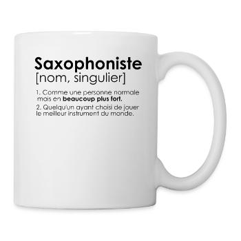 saxophoniste saxophone humour definition - Mug blanc - blanc - Droite