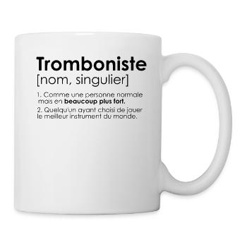 tromboniste trombone humour definition - Mug blanc - blanc - Droite