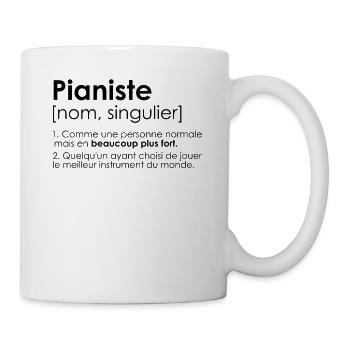 pianiste piano humour definition - Mug blanc - blanc - Droite