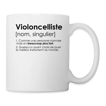 violoncelliste violoncelle humour definition - Mug blanc - blanc - Droite