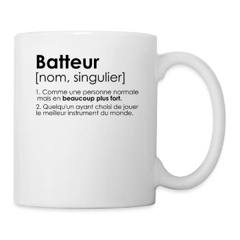 batteur batterie humour definition - Mug blanc - blanc - Droite