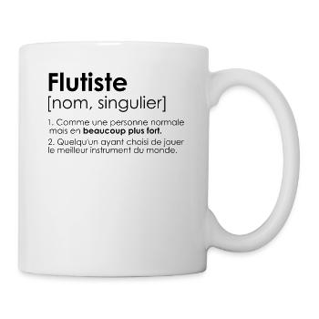 flutiste flute humour definition - Mug blanc - blanc - Droite