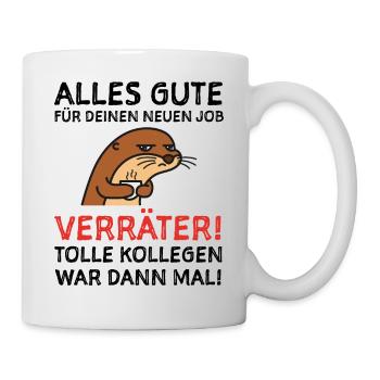 Abschied Abschiedsgeschenk Geschenkidee - Tasse - Weiß - Rechts