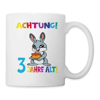 Kindergeburtstag Ich Bin Jetzt 3 Jahre - Tasse - Weiß - Rechts
