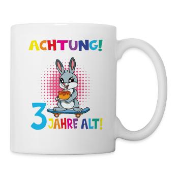 Kindergeburtstag Ich Bin Jetzt 3 Jahre - Tasse - Weiß - Rechts