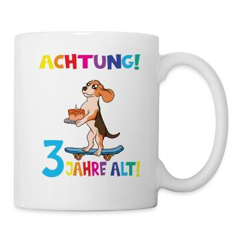 Kindergeburtstag Ich Bin Jetzt 3 Jahre - Tasse - Weiß - Rechts