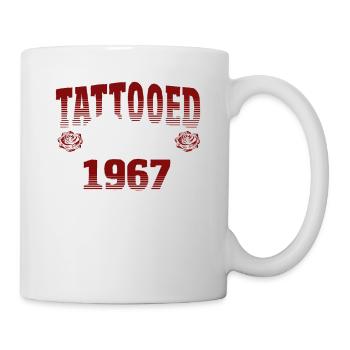 Tatoué depuis 1967 Thème Rose Rouge - Mug blanc - blanc - Droite