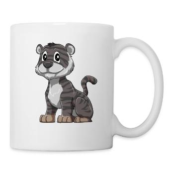 Niedlicher Schwarzer Baby Tiger - Tasse - Weiß - Rechts
