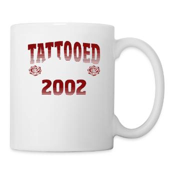 Tatoué depuis 2003 Thème Rose Rouge - Mug blanc - blanc - Droite