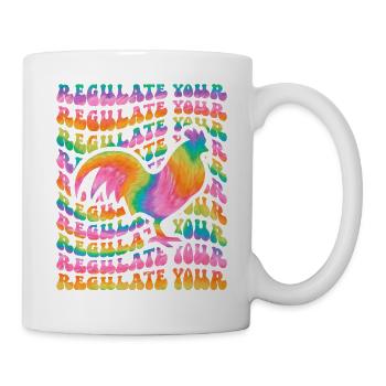 Régulez votre teinture de cravate de coq - Mug blanc - blanc - Droite
