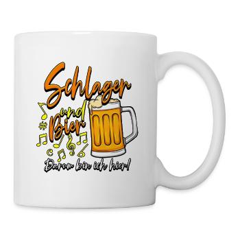 Schlagerparty Schlager und Bier darum bin ich hier - Tasse - Weiß - Rechts