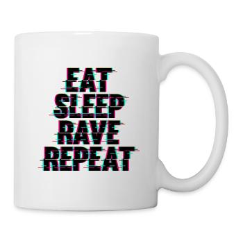 Eat Sleep Rave Repeat Techno - Tasse - Weiß - Rechts