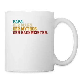 Rettungsschwimmer Papa Bademeister - Tasse - Weiß - Rechts
