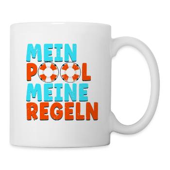 Rettungsschwimmer Bademeister Mein Pool Meine - Tasse - Weiß - Rechts