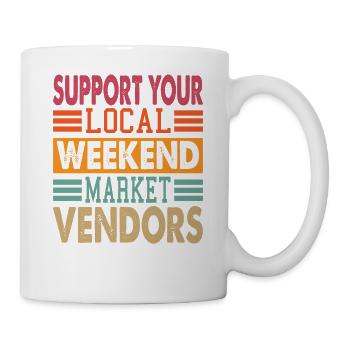 Soutenez vos vendeurs locaux du marché du week-end - Mug blanc - blanc - Droite