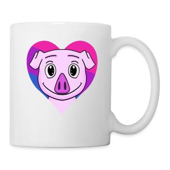 Schwein - Tasse - Weiß - Rechts
