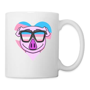 Transgender Transsexuell Schwein Geschenk - Tasse - Weiß - Rechts