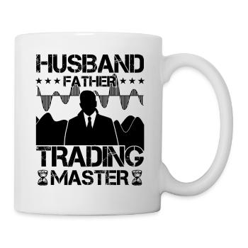 Husband Father Trading Master Funny Trader Quote - Mug - white - Right