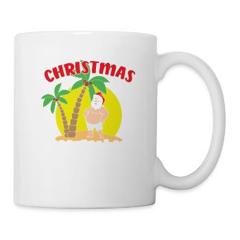 Funny Summer Beach Vacation Christmas In July - Mug - white - Right