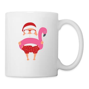 Drôle d’été Vacances à la plage Rose Flamant Christma - Mug blanc - blanc - Droite