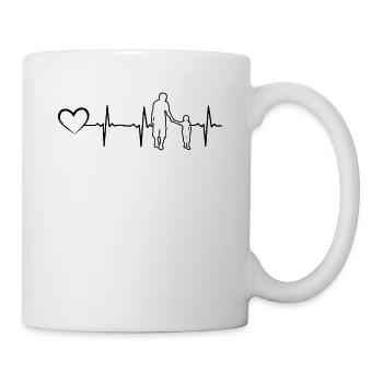 Vatertag Herz Herzschlag Vatertag Daddy - Tasse - Weiß - Rechts