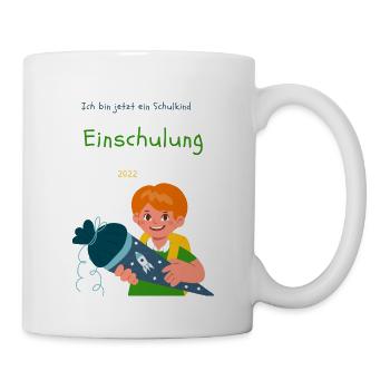Einschulung Ich jetzt ein Schulkind 2022 schule - Tasse - Weiß - Rechts