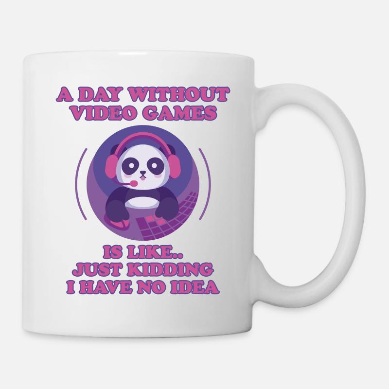 Gamer Panda Jeu Vidéo Lapin Pandas Cadeau - Mug blanc - blanc