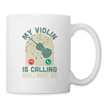 Meine Geige Ruft Geigenmusiker Musik - Tasse - Weiß - Rechts