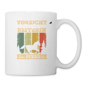 Vorsicht vor der Reiterin - Tasse - Weiß - Rechts