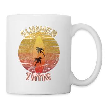 Cool Retro Design Summer Beach Palms Summer - Mug - white - Right
