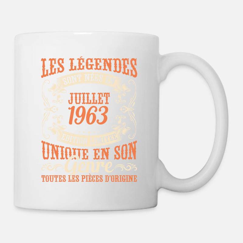 Juillet 1963 Anniversaire Idée Cadeau Vintage - Mug blanc - blanc