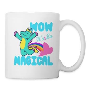 WOW C’est tellement magique Génial Licorne T-Shirt - Mug blanc - blanc - Droite