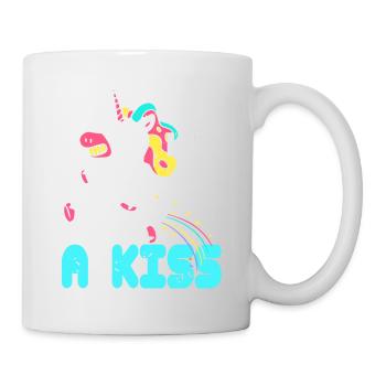 I Just Blew You A Kiss Cute Vintage Unicorn Tee - Tasse - Weiß - Rechts