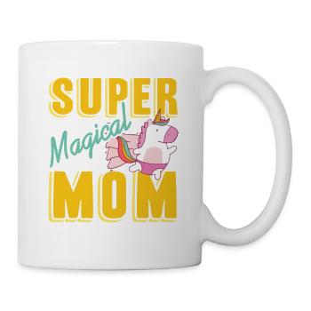 Super Magical Mom Cute Unicorn T-Shirt Present - Tasse - Weiß - Rechts