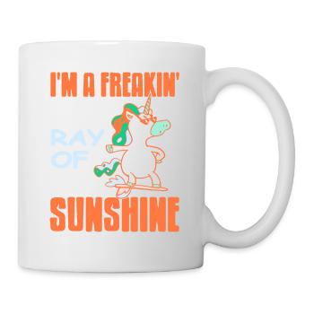 I'm A Freaking' Ray Of Sunshine Cool Unicorn - Mug - white - Right